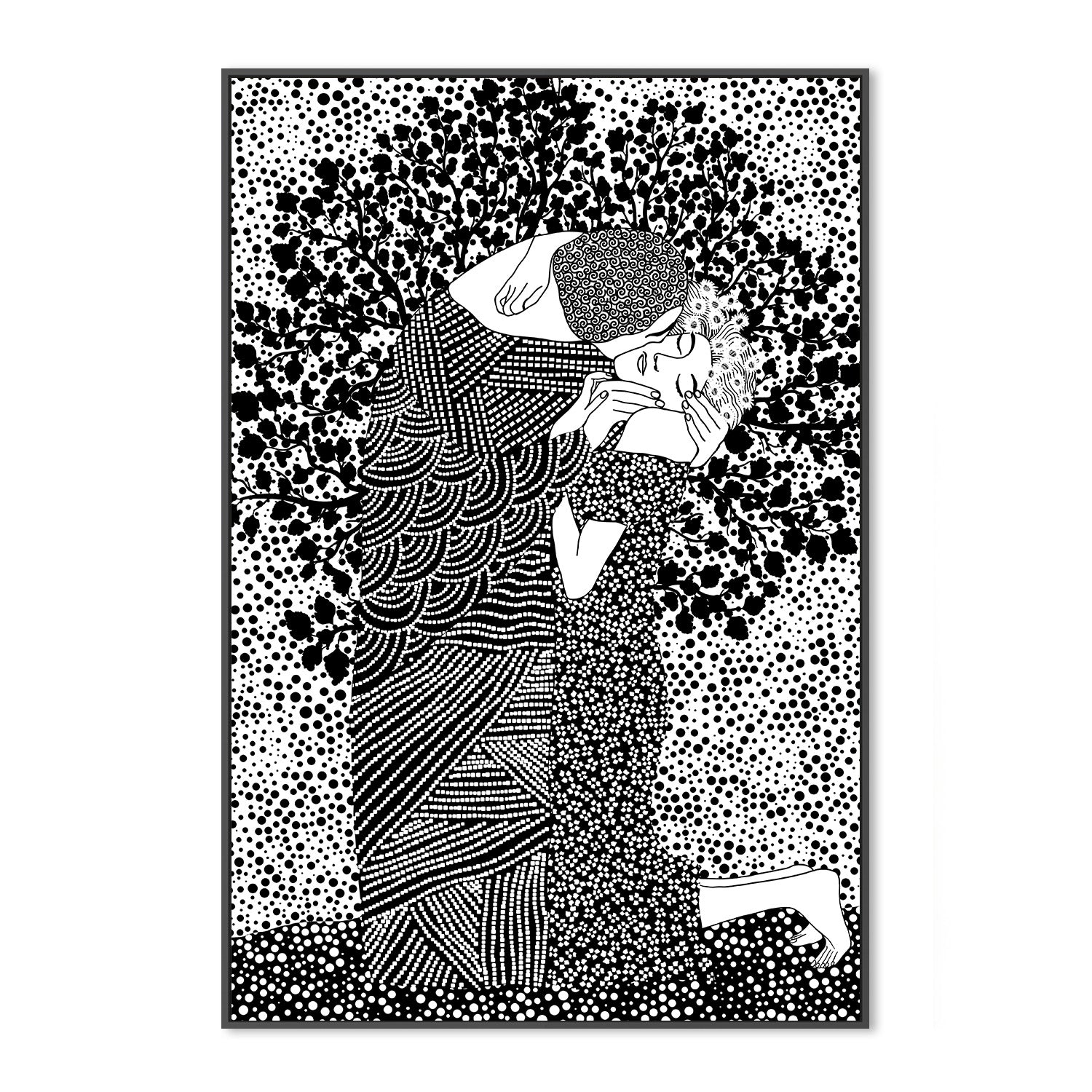 wall-art-print-canvas-poster-framed-The Kiss-3
