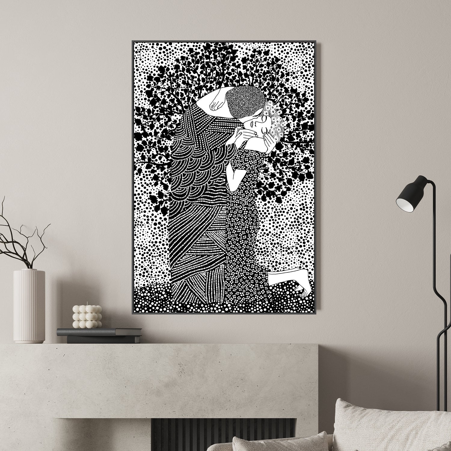 wall-art-print-canvas-poster-framed-The Kiss-7