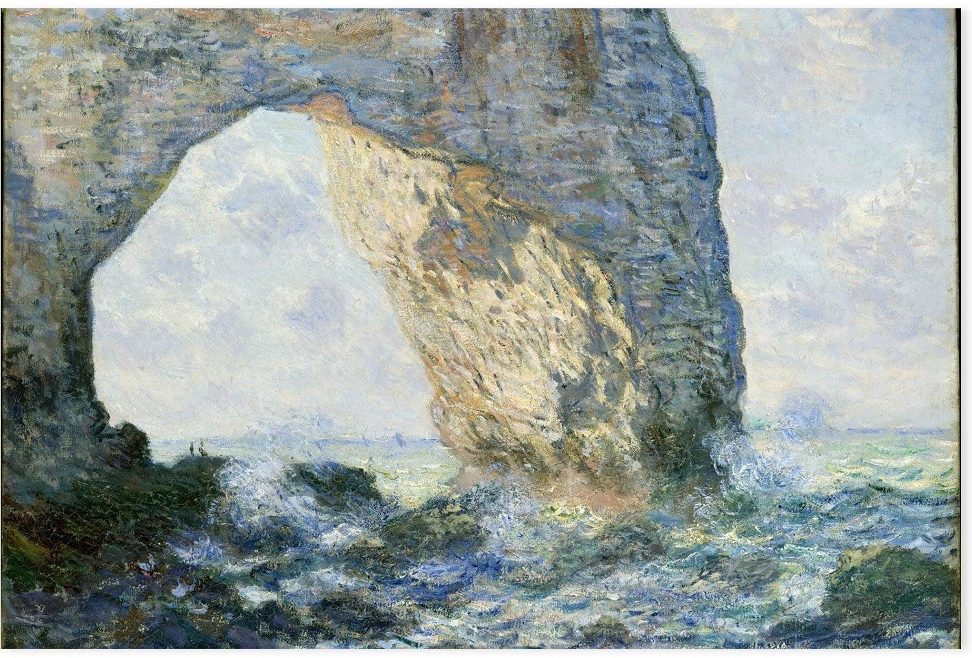 wall-art-print-canvas-poster-framed-The Manneport Rock Arch West of Etretat 1883 , By Monet-by-Gioia Wall Art-Gioia Wall Art