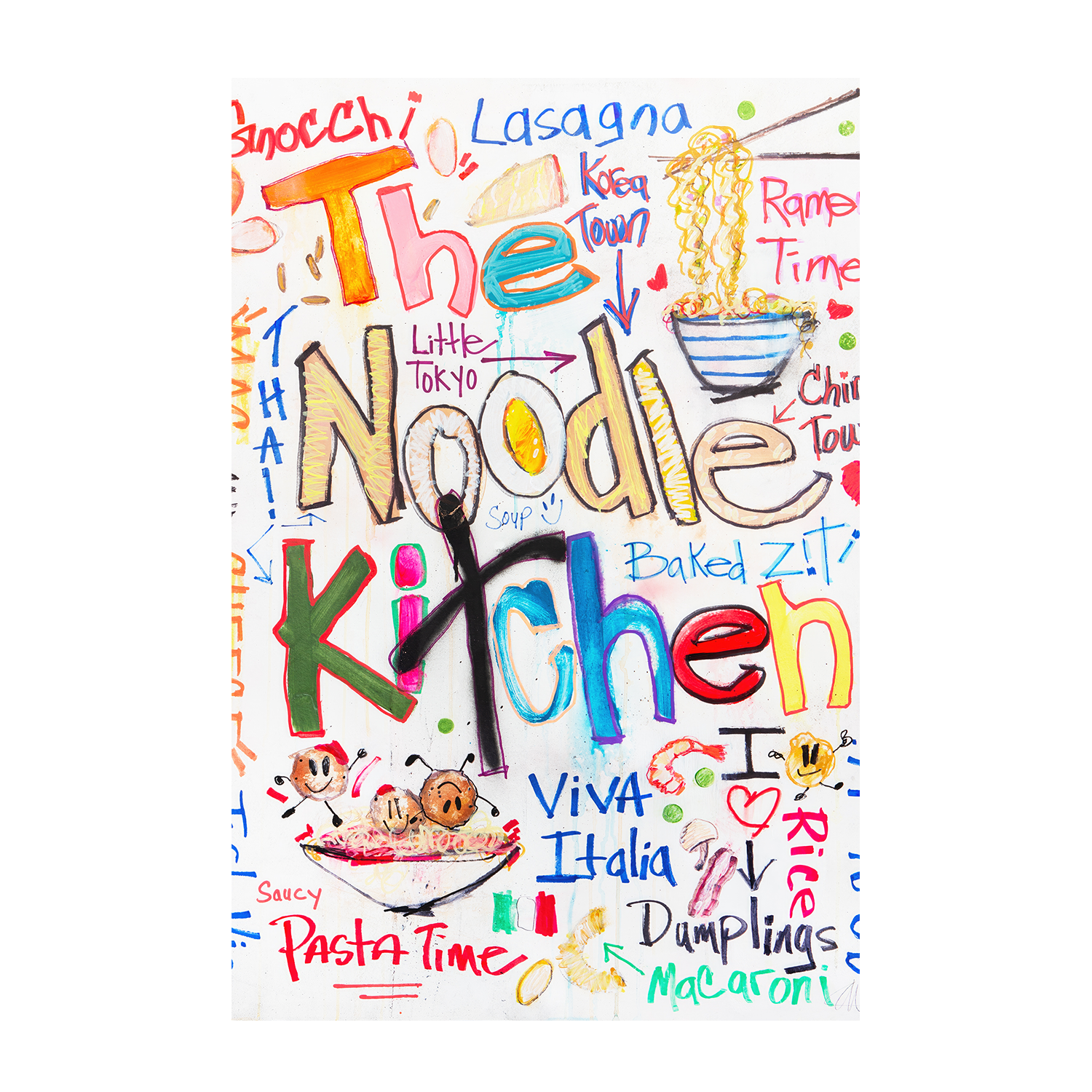 wall-art-print-canvas-poster-framed-The Noodle Kitchen & This Kitchen Is Made For Dancing, Set Of 2 , By Filippoloco-8