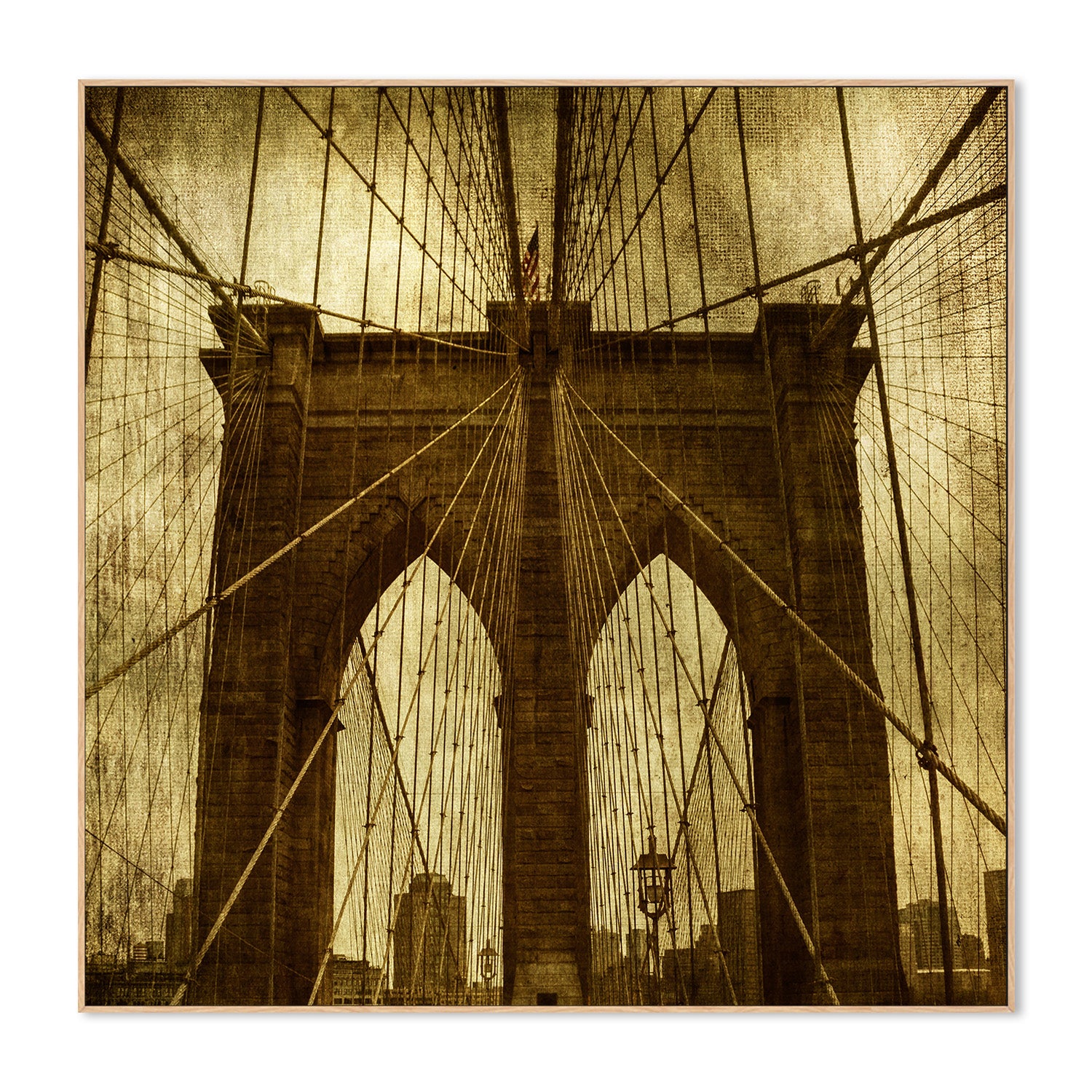 wall-art-print-canvas-poster-framed-The Ropes and Architecture of The Brooklyn Bridge in NYC, Industrial Spiders , By Andrew Paranavitana-5