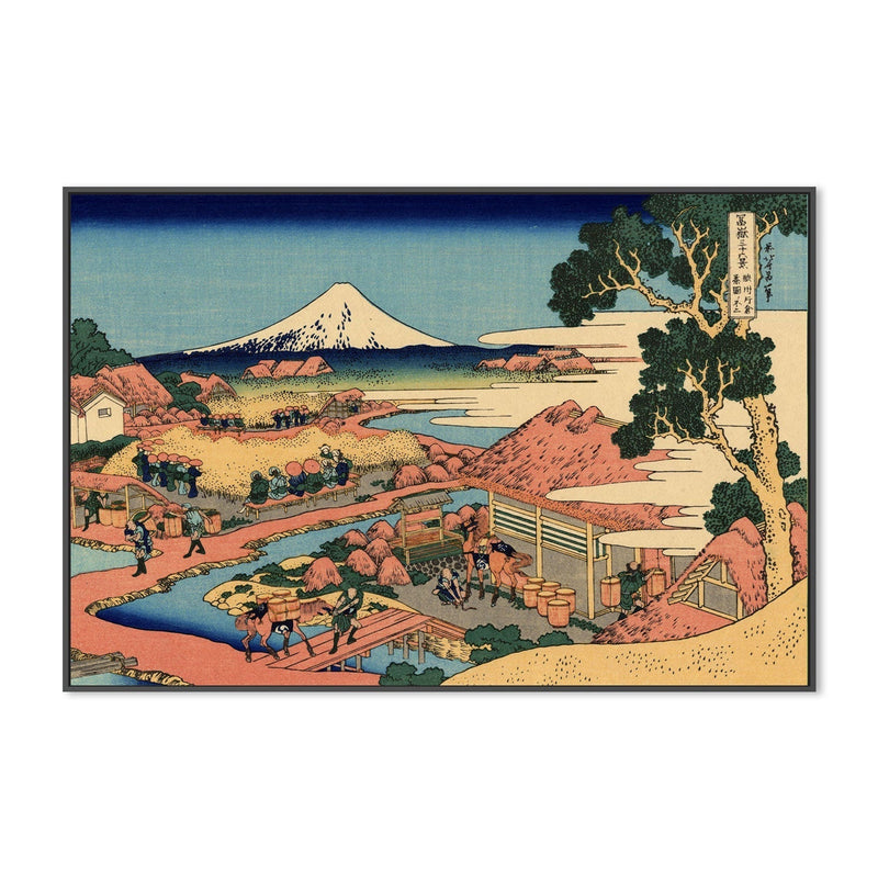 wall-art-print-canvas-poster-framed-The Tea plantation of Katakura in the Suruga province-by-Katsushika Hokusai-Gioia Wall Art