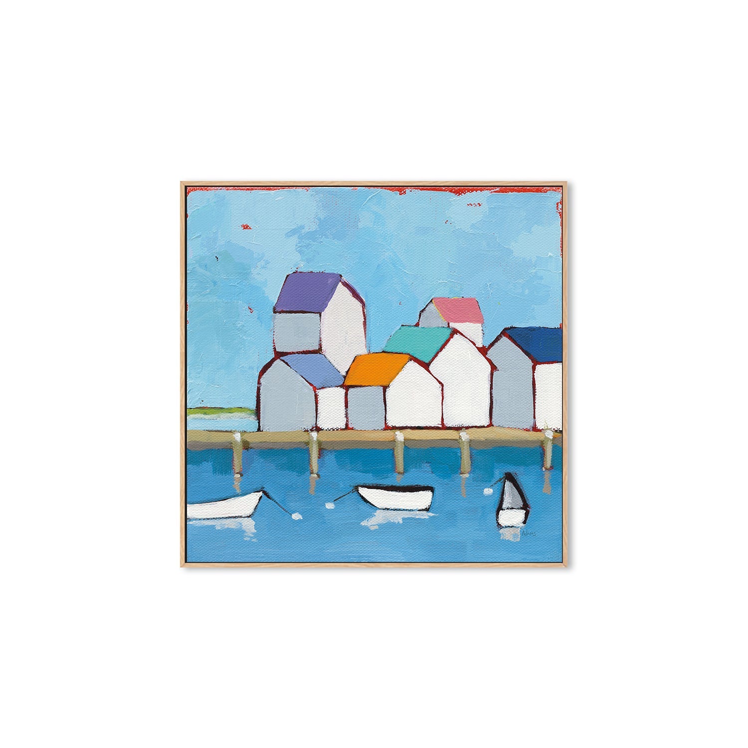 The Wharf , By Phyllis Adams Wall Art Print Framed Canvas Poster