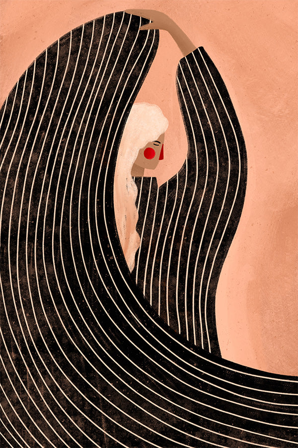 wall-art-print-canvas-poster-framed-The Woman With the Black Dress-1