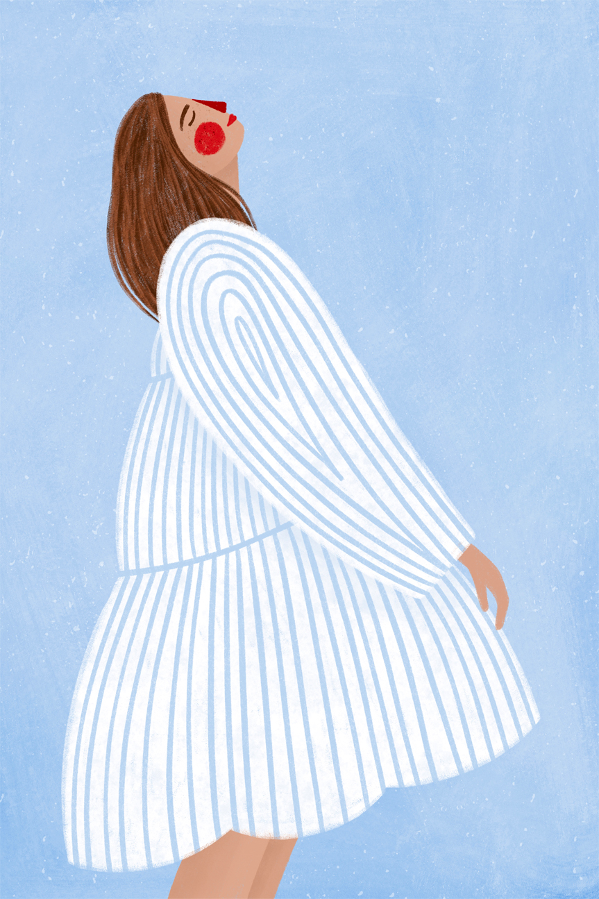 wall-art-print-canvas-poster-framed-The Woman With The Blue Stripes , By Bea Muller-1