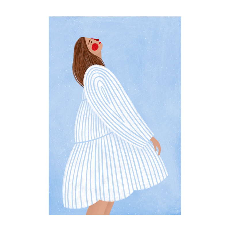 wall-art-print-canvas-poster-framed-The Woman With The Blue Stripes , By Bea Muller-1