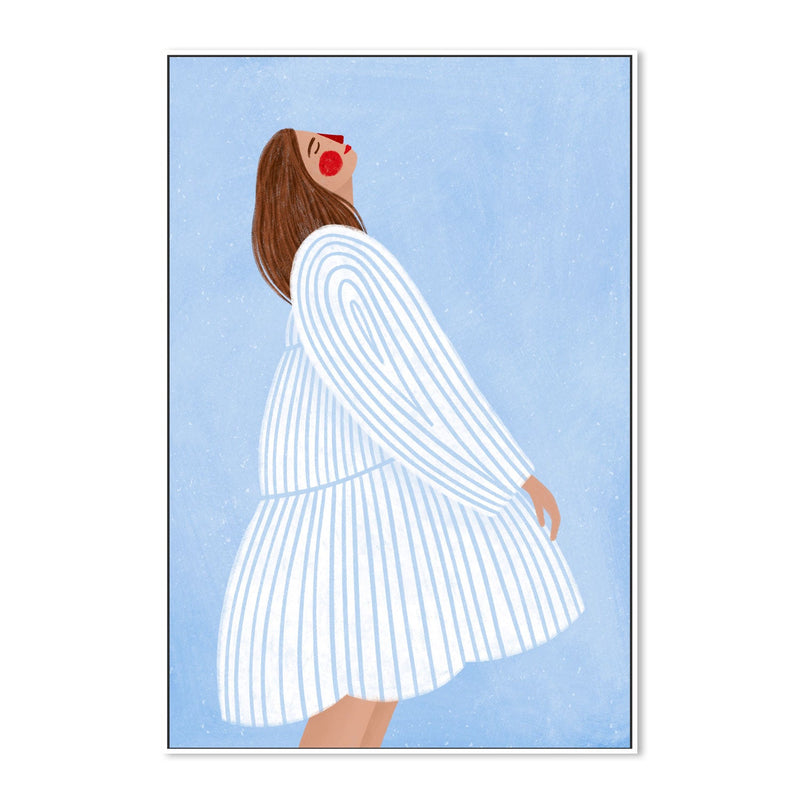 wall-art-print-canvas-poster-framed-The Woman With The Blue Stripes , By Bea Muller-5