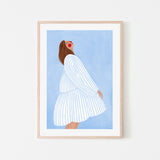 wall-art-print-canvas-poster-framed-The Woman With The Blue Stripes , By Bea Muller-6