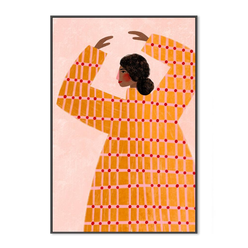 wall-art-print-canvas-poster-framed-The Woman With the Checked Dress-3