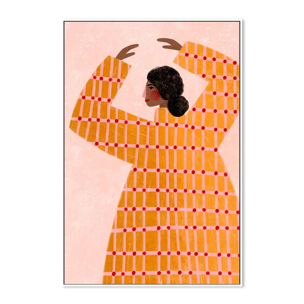 wall-art-print-canvas-poster-framed-The Woman With the Checked Dress-5