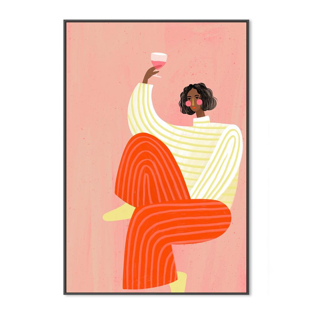 wall-art-print-canvas-poster-framed-The Woman With The Glass of Wine-3