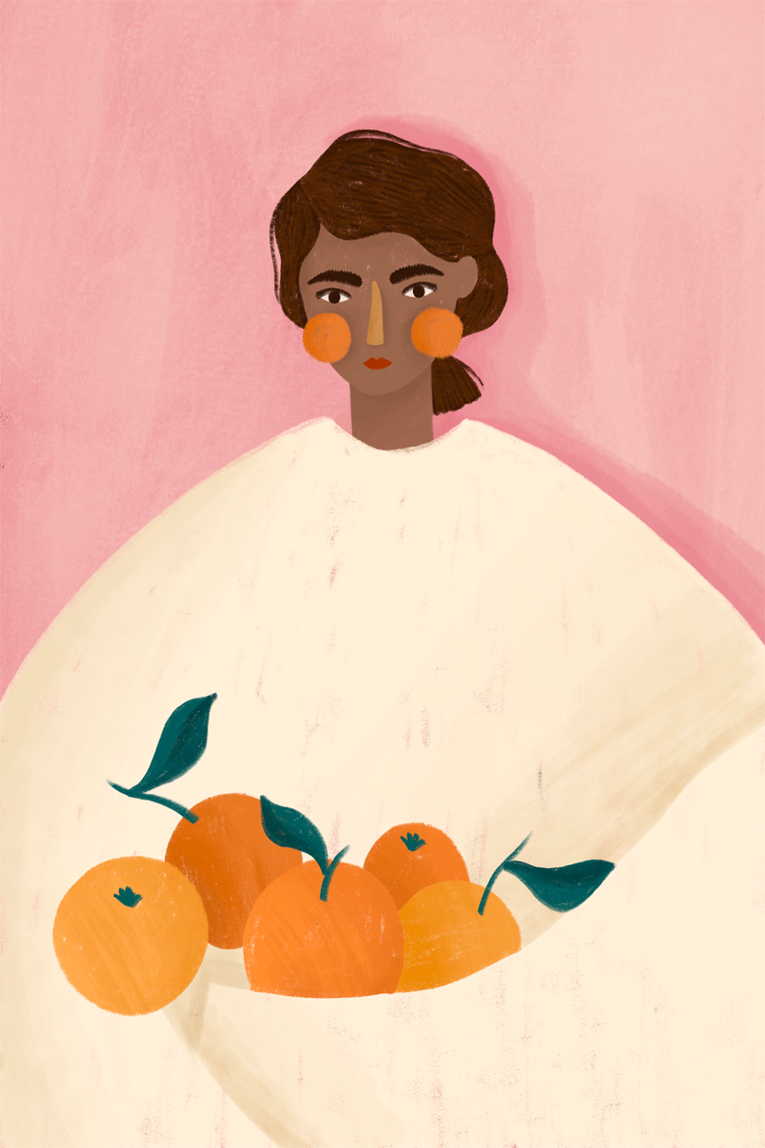wall-art-print-canvas-poster-framed-The Woman With The oranges , By Bea Muller-1