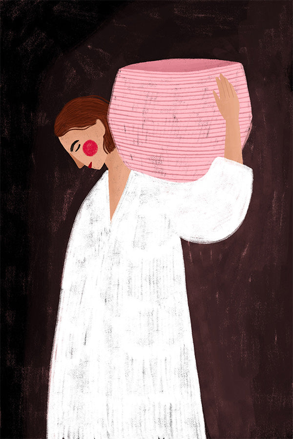wall-art-print-canvas-poster-framed-The Woman with the Pink Basket-1