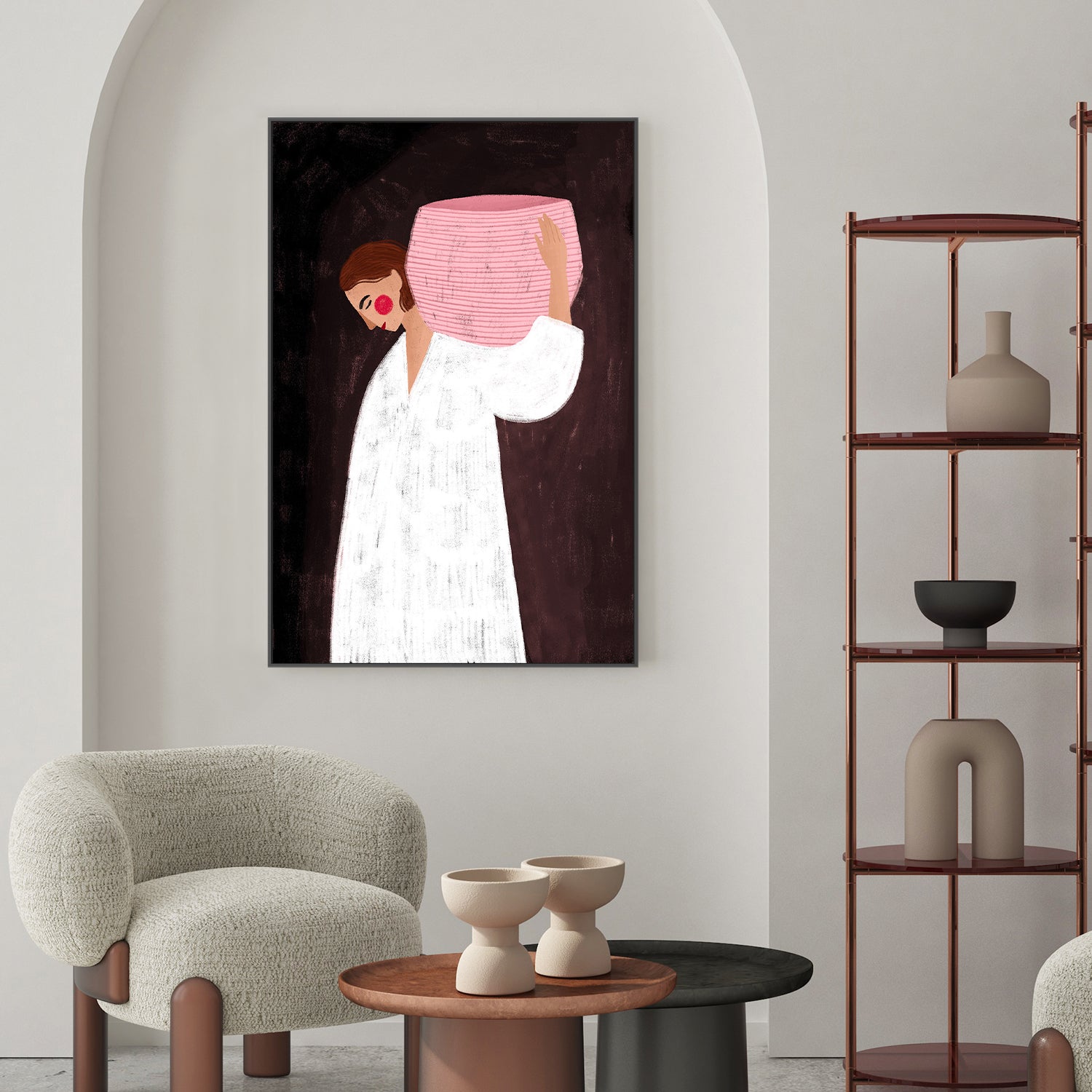 wall-art-print-canvas-poster-framed-The Woman with the Pink Basket-2