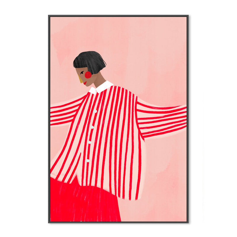 wall-art-print-canvas-poster-framed-The Woman With The Red Stripes , By Bea Muller-3