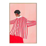 wall-art-print-canvas-poster-framed-The Woman With The Red Stripes , By Bea Muller-4