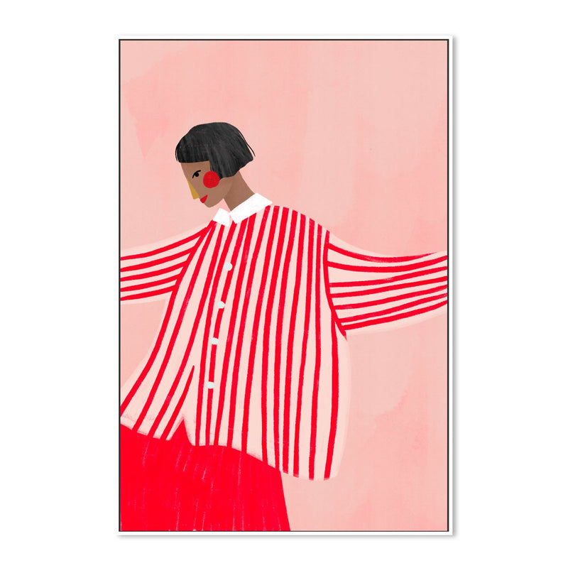 wall-art-print-canvas-poster-framed-The Woman With The Red Stripes , By Bea Muller-5