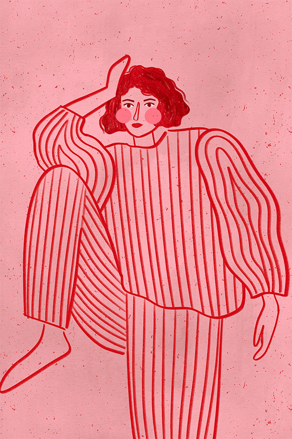 wall-art-print-canvas-poster-framed-The Woman With the Striped Pyjama-1