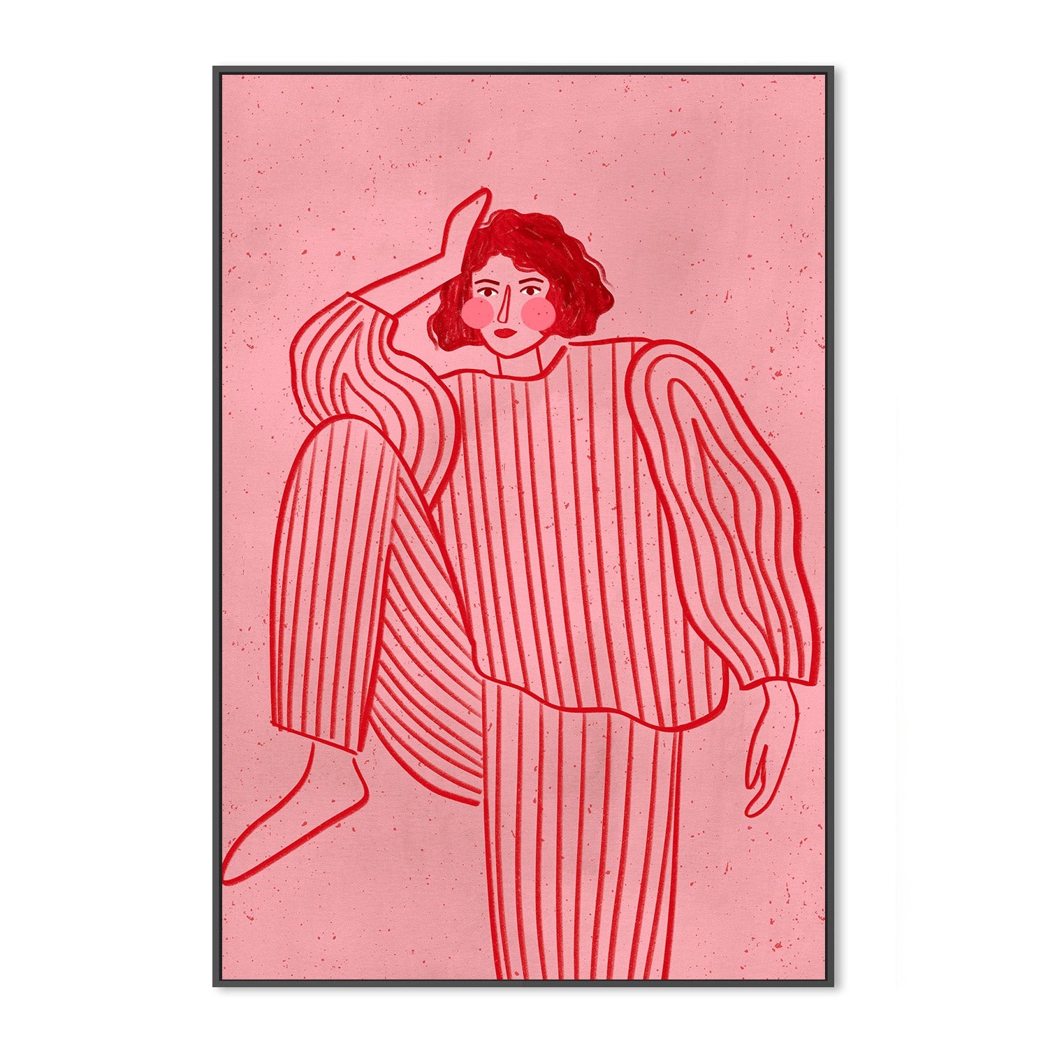 wall-art-print-canvas-poster-framed-The Woman With the Striped Pyjama-3