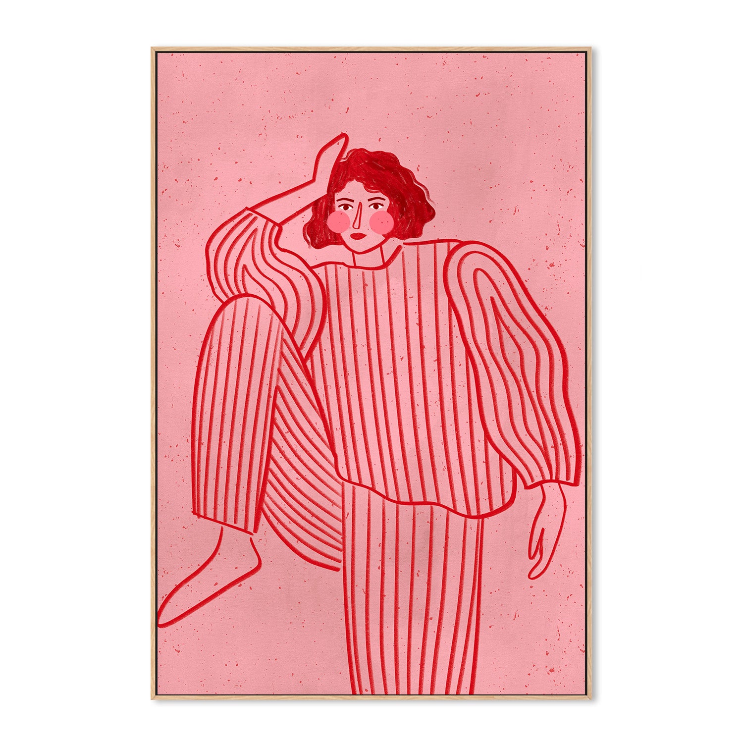 wall-art-print-canvas-poster-framed-The Woman With the Striped Pyjama-4