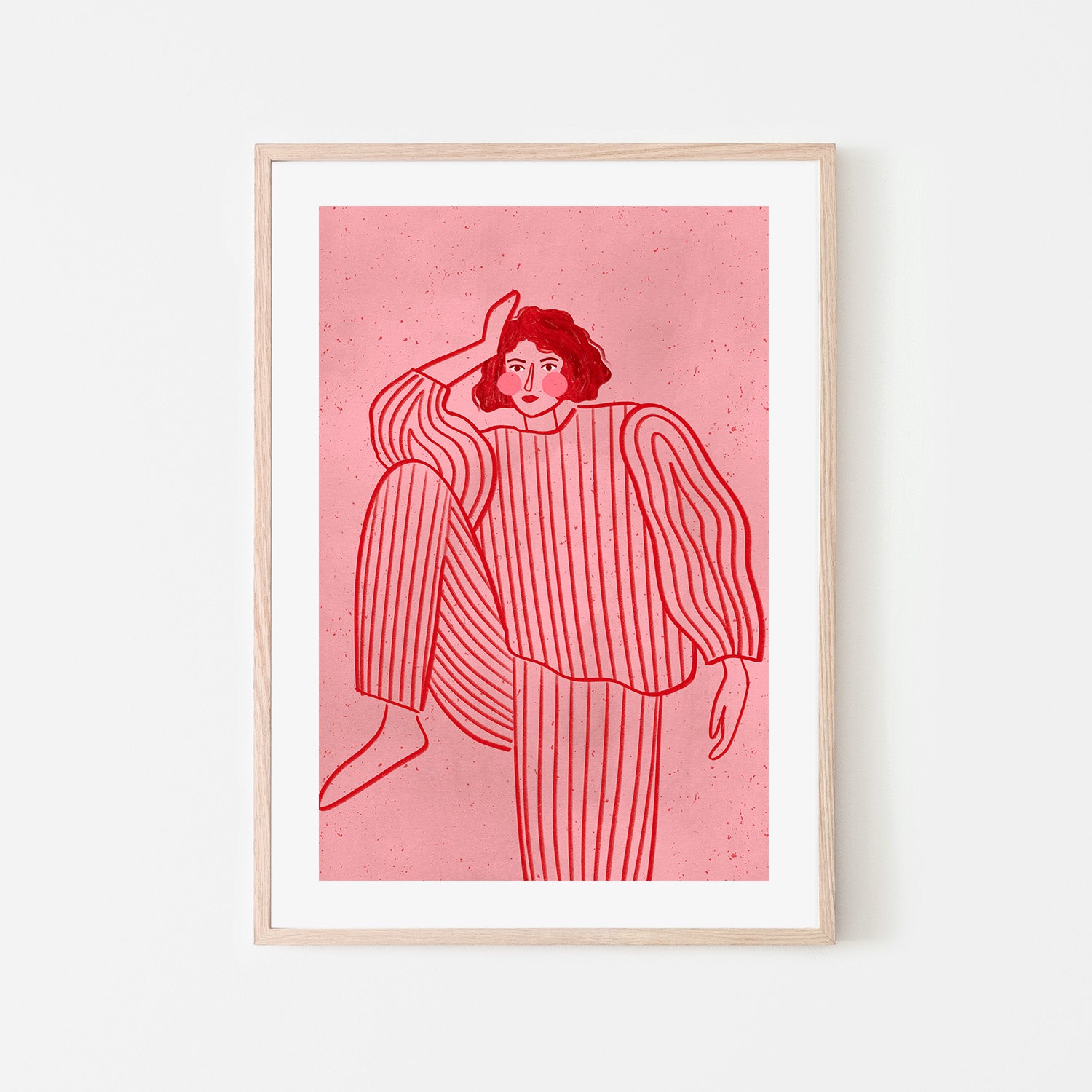 wall-art-print-canvas-poster-framed-The Woman With the Striped Pyjama-6