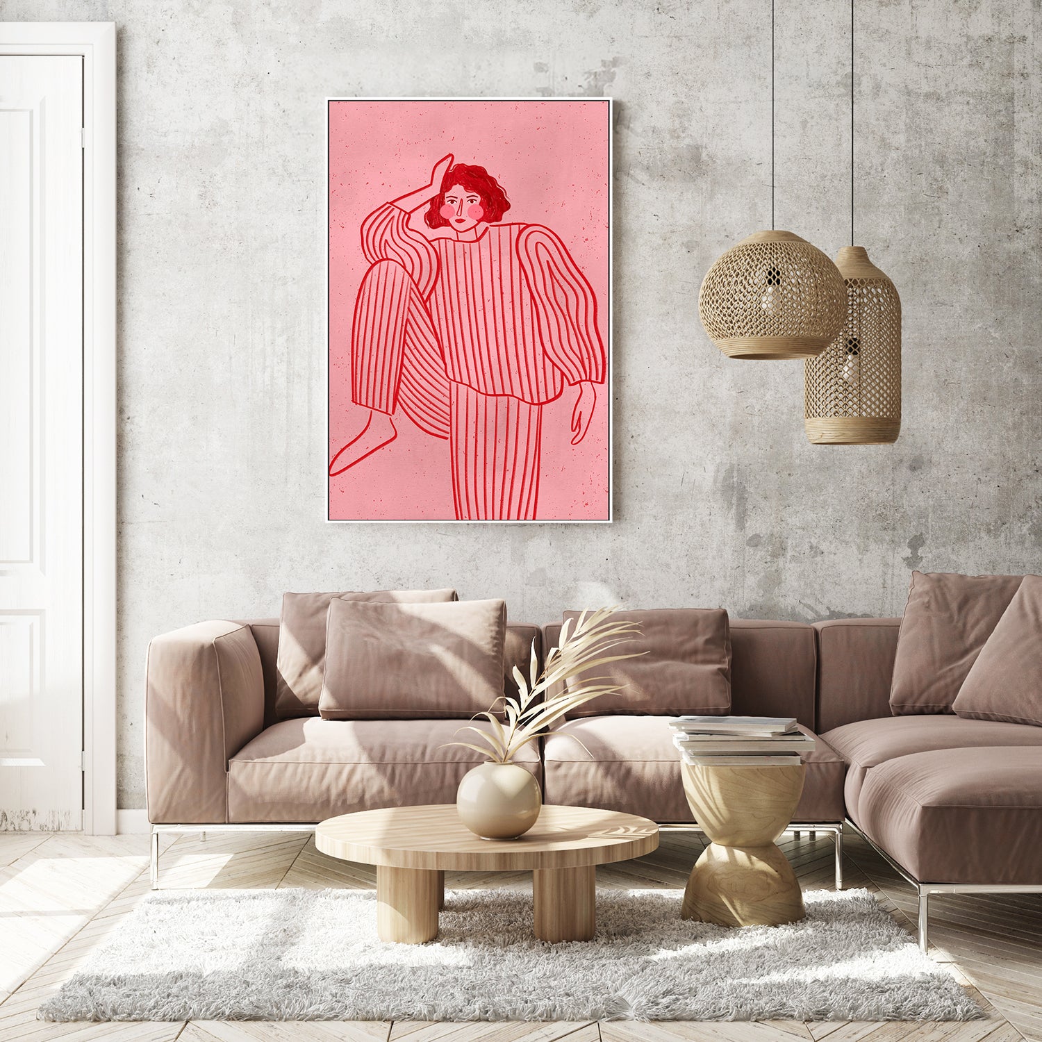 wall-art-print-canvas-poster-framed-The Woman With the Striped Pyjama-7