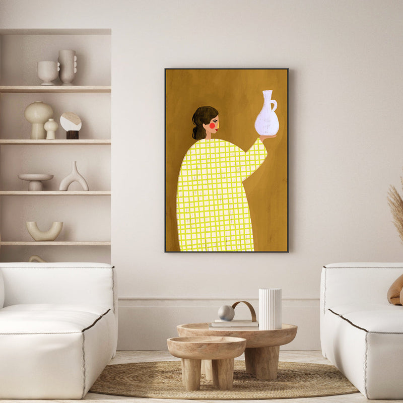 wall-art-print-canvas-poster-framed-The Woman With Vase , By Bea Muller-6