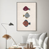 wall-art-print-canvas-poster-framed-Three Fish, Style A , By Emel Tunaboylu-GIOIA-WALL-ART