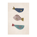 wall-art-print-canvas-poster-framed-Three Fish, Style B , By Emel Tunaboylu-GIOIA-WALL-ART