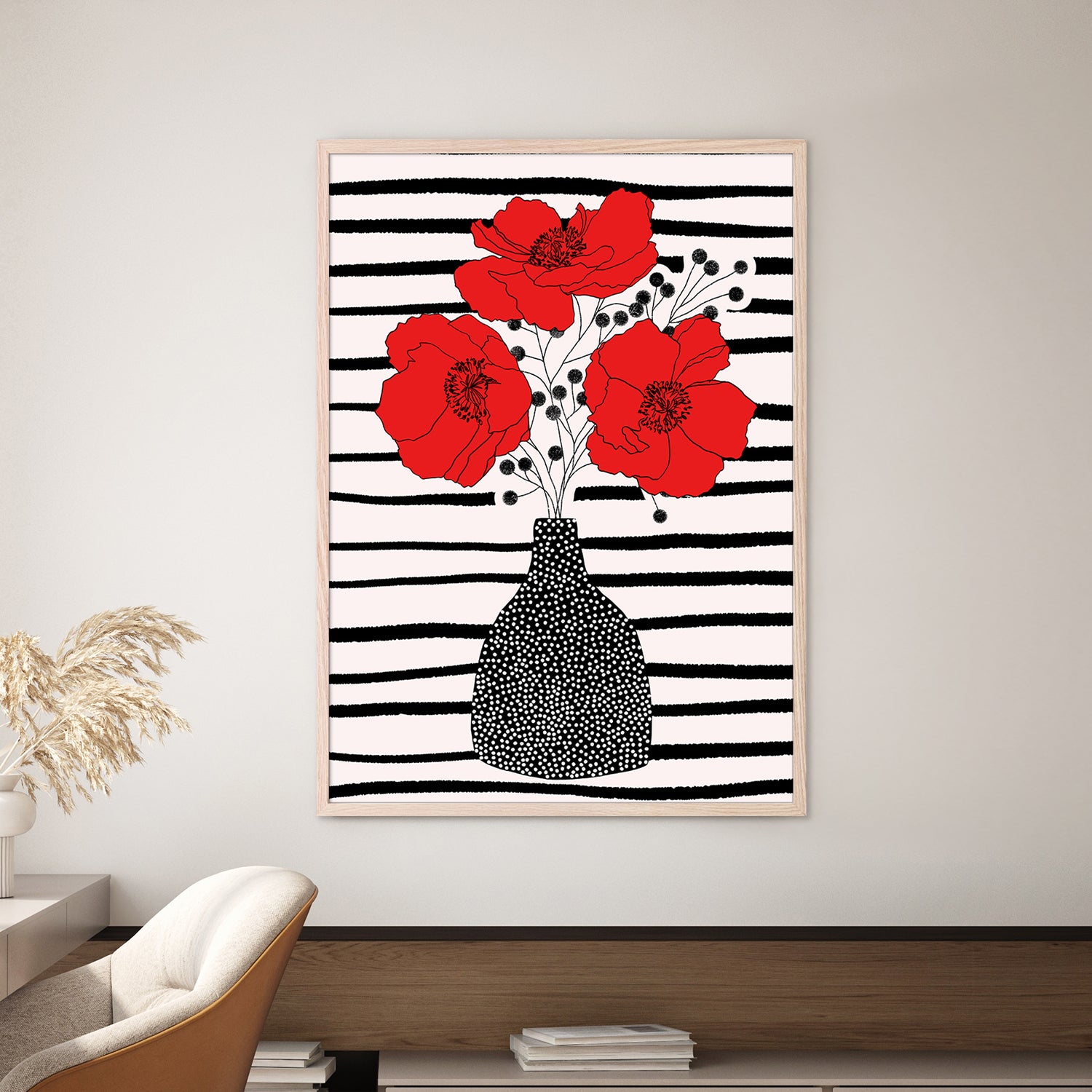wall-art-print-canvas-poster-framed-Three Poppies-2