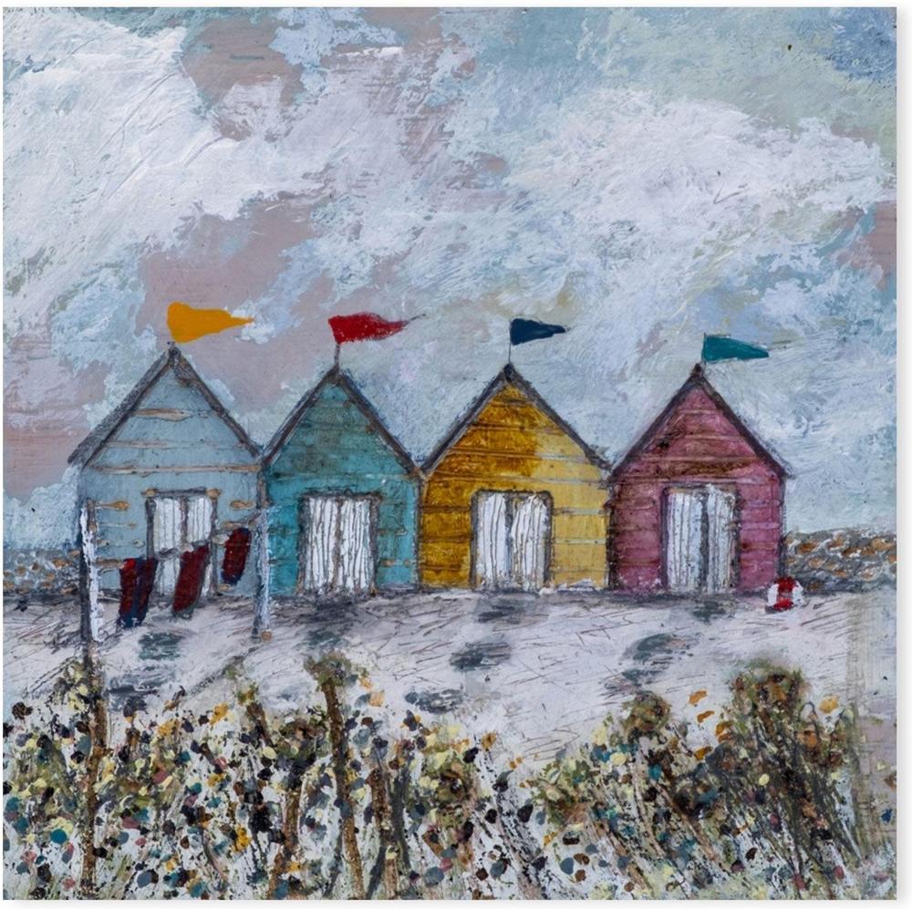 wall-art-print-canvas-poster-framed-Three Red Beach Towels-by-Louise O'Hara-Gioia Wall Art
