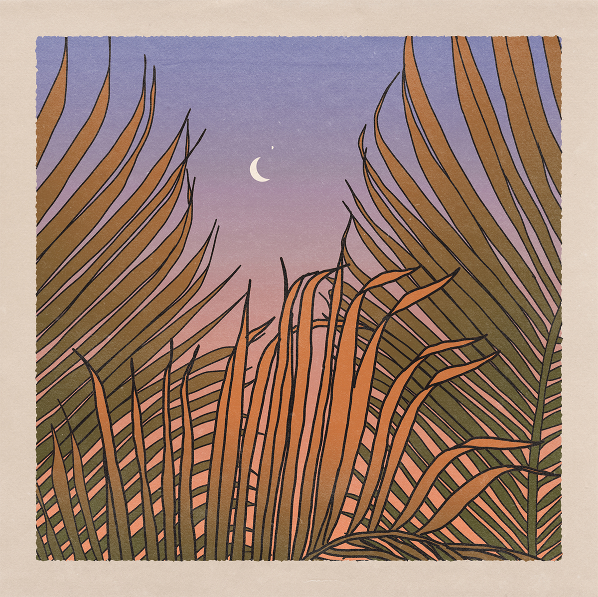 wall-art-print-canvas-poster-framed-Through The Palms , By Cai & Jo-1
