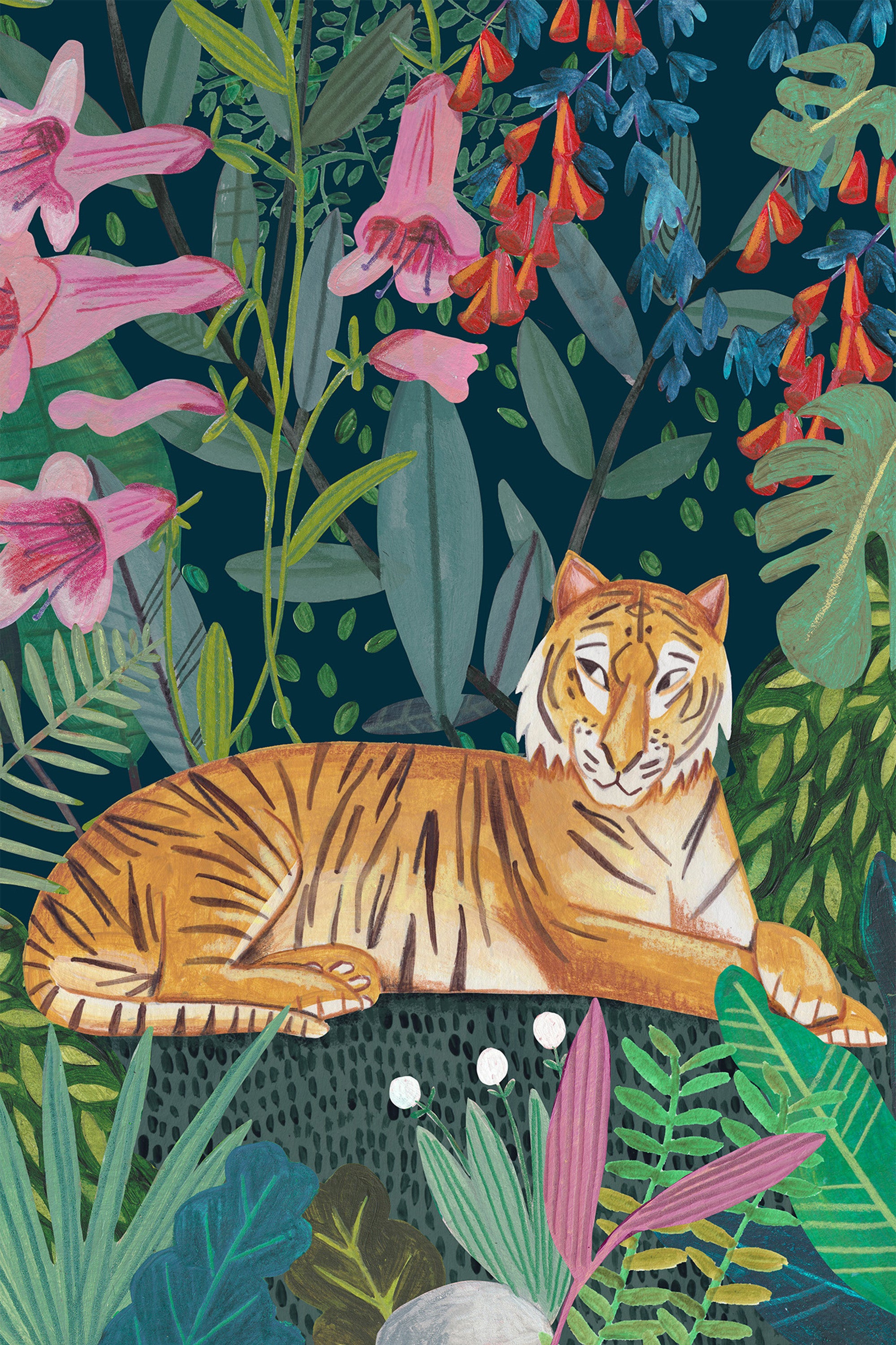 wall-art-print-canvas-poster-framed-Tiger in the jungle-1