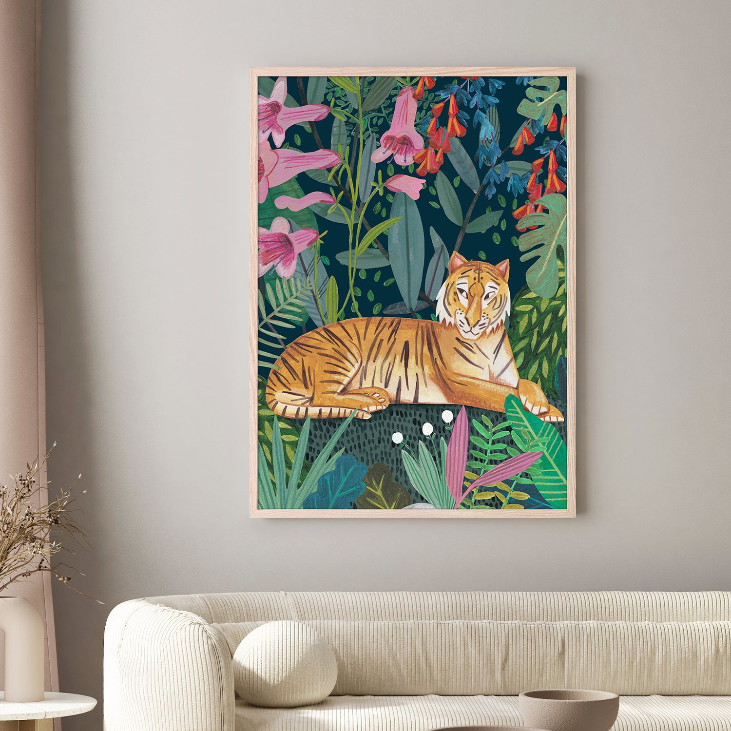 wall-art-print-canvas-poster-framed-Tiger in the jungle-2