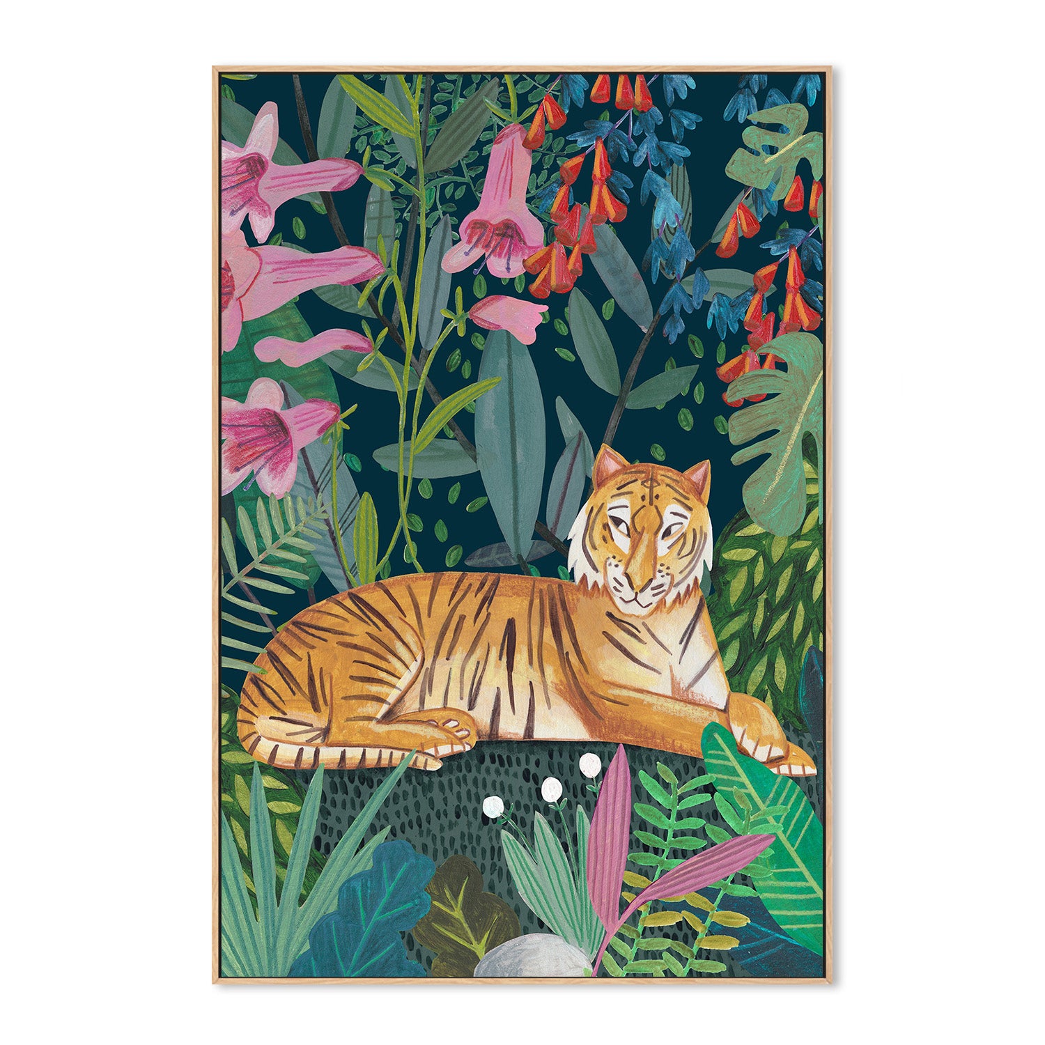 wall-art-print-canvas-poster-framed-Tiger in the jungle-4