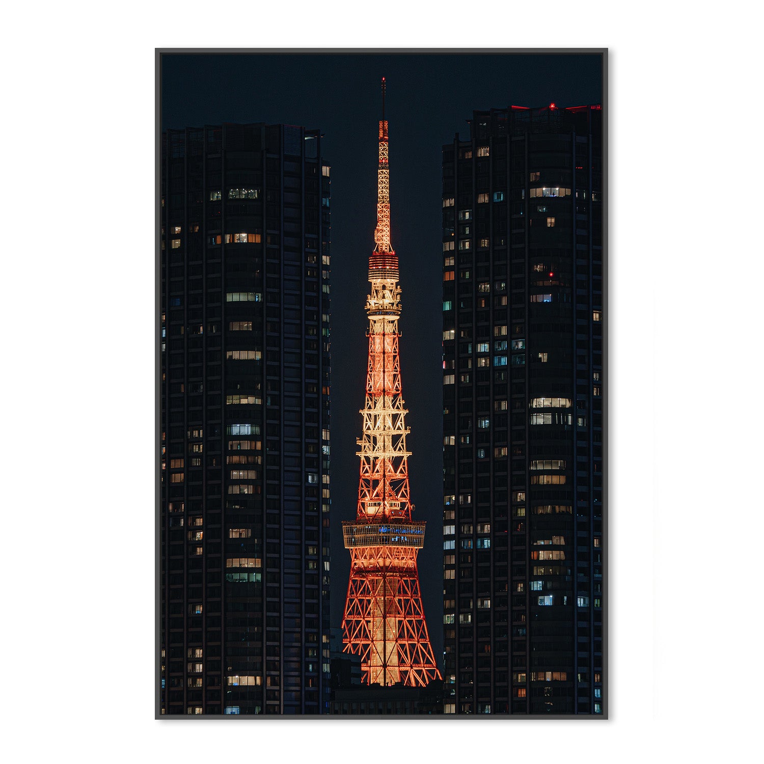 wall-art-print-canvas-poster-framed-Tokyo Tower: A Beacon in the Night-3