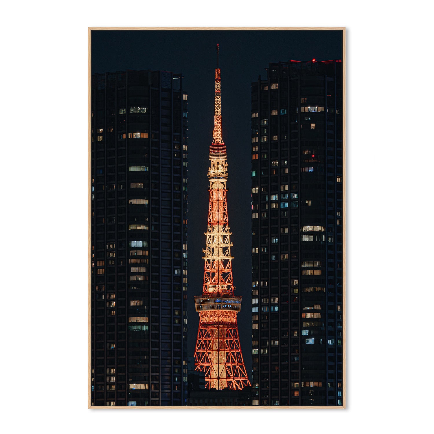 wall-art-print-canvas-poster-framed-Tokyo Tower: A Beacon in the Night-4