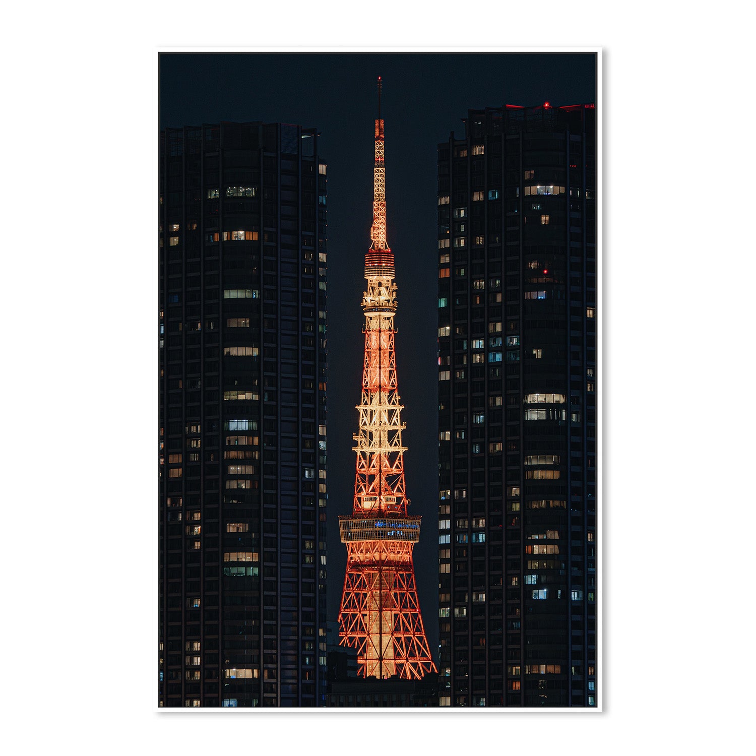 wall-art-print-canvas-poster-framed-Tokyo Tower: A Beacon in the Night-5