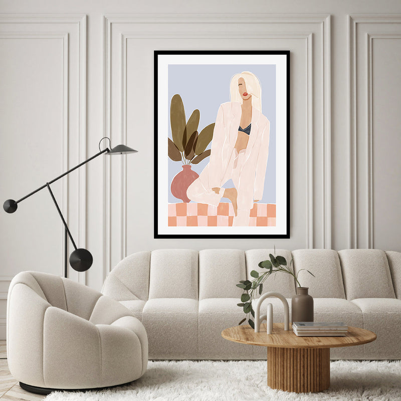 wall-art-print-canvas-poster-framed-Too Lazy To Yoga , By Ivy Green Illustrations-GIOIA-WALL-ART