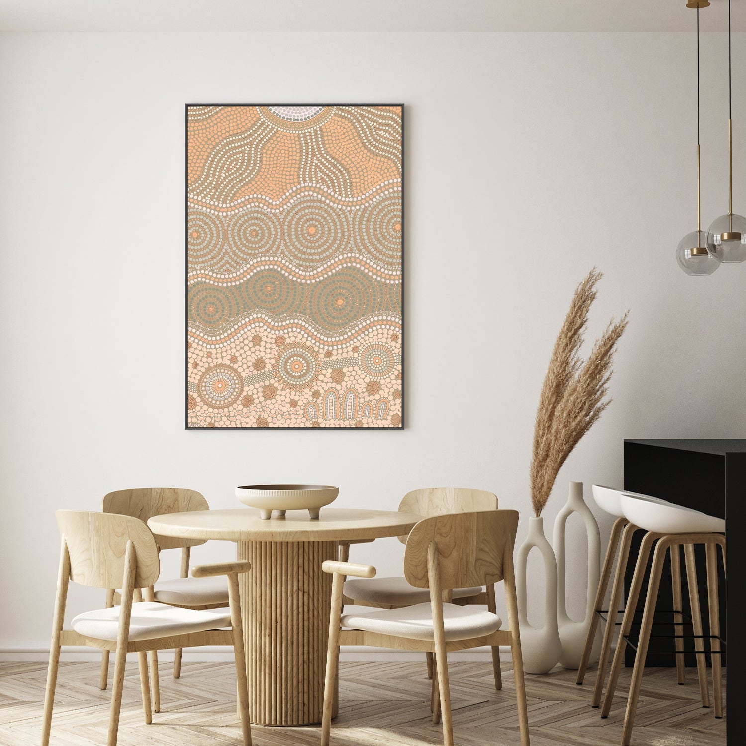 wall-art-print-canvas-poster-framed-Travelling Our Land, Orange And Green , By Domica Hill-7