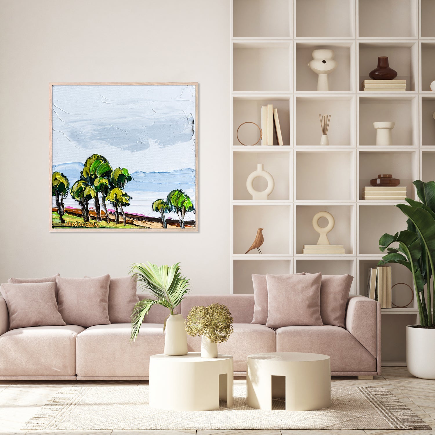 wall-art-print-canvas-poster-framed-Trees by the Lake-8