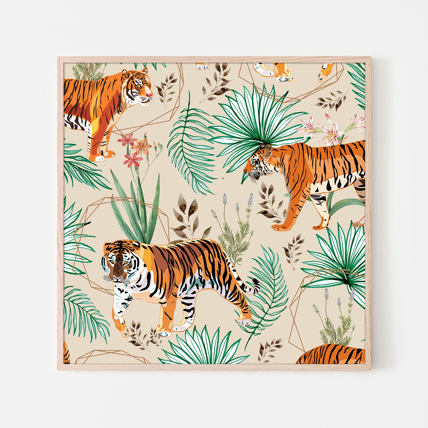 wall-art-print-canvas-poster-framed-Tropical and Tigers-6