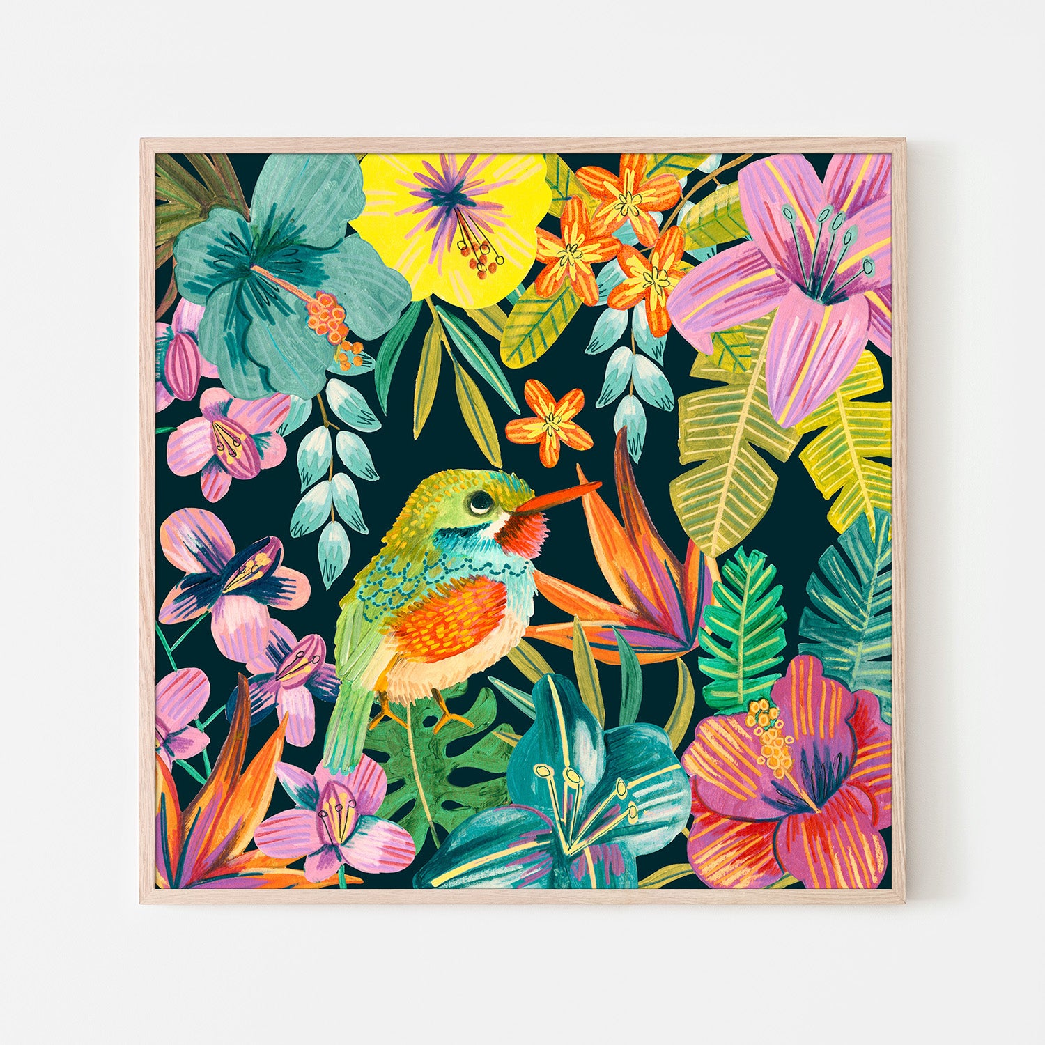 wall-art-print-canvas-poster-framed-Tropical Bird, Style A-6