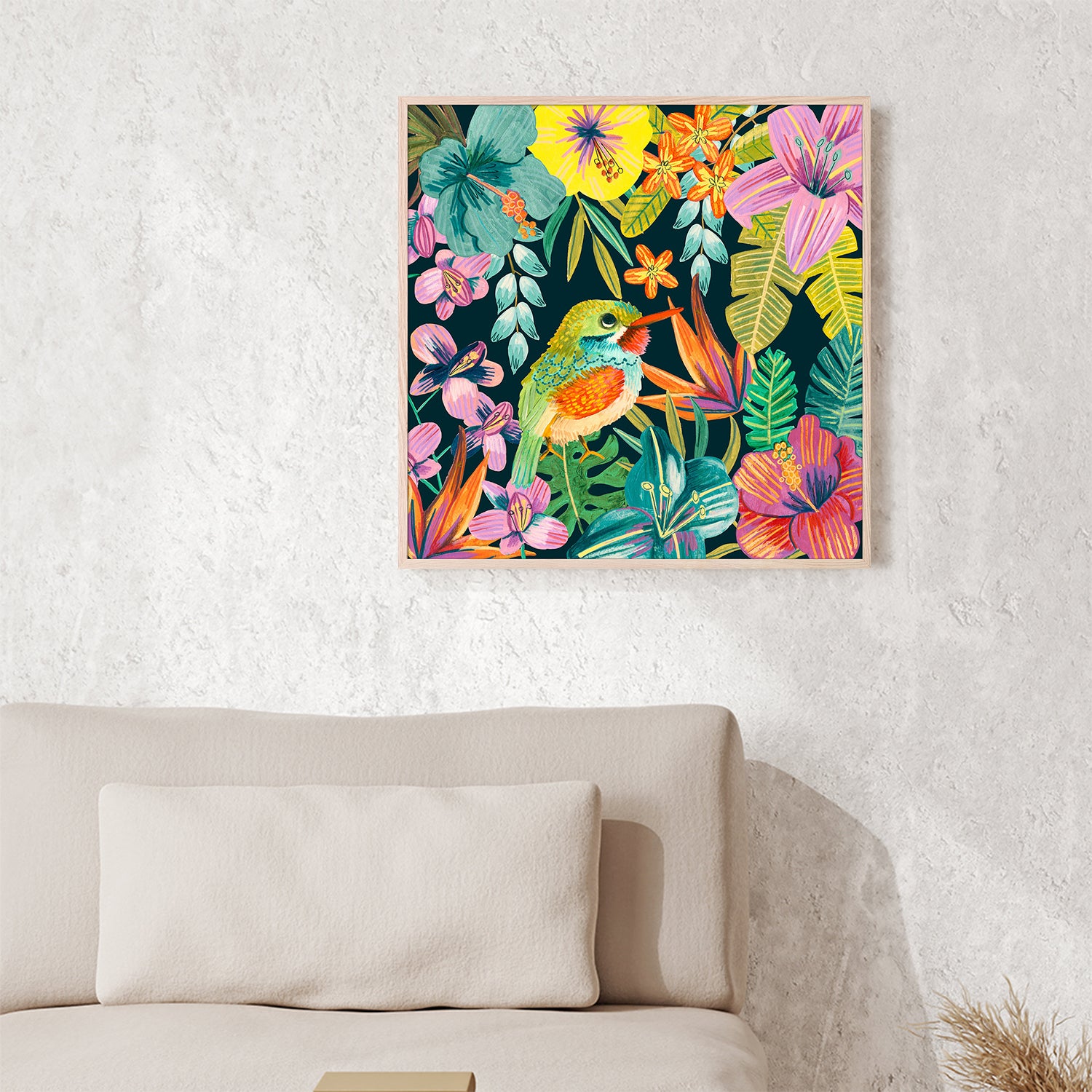 wall-art-print-canvas-poster-framed-Tropical Bird, Style A-9
