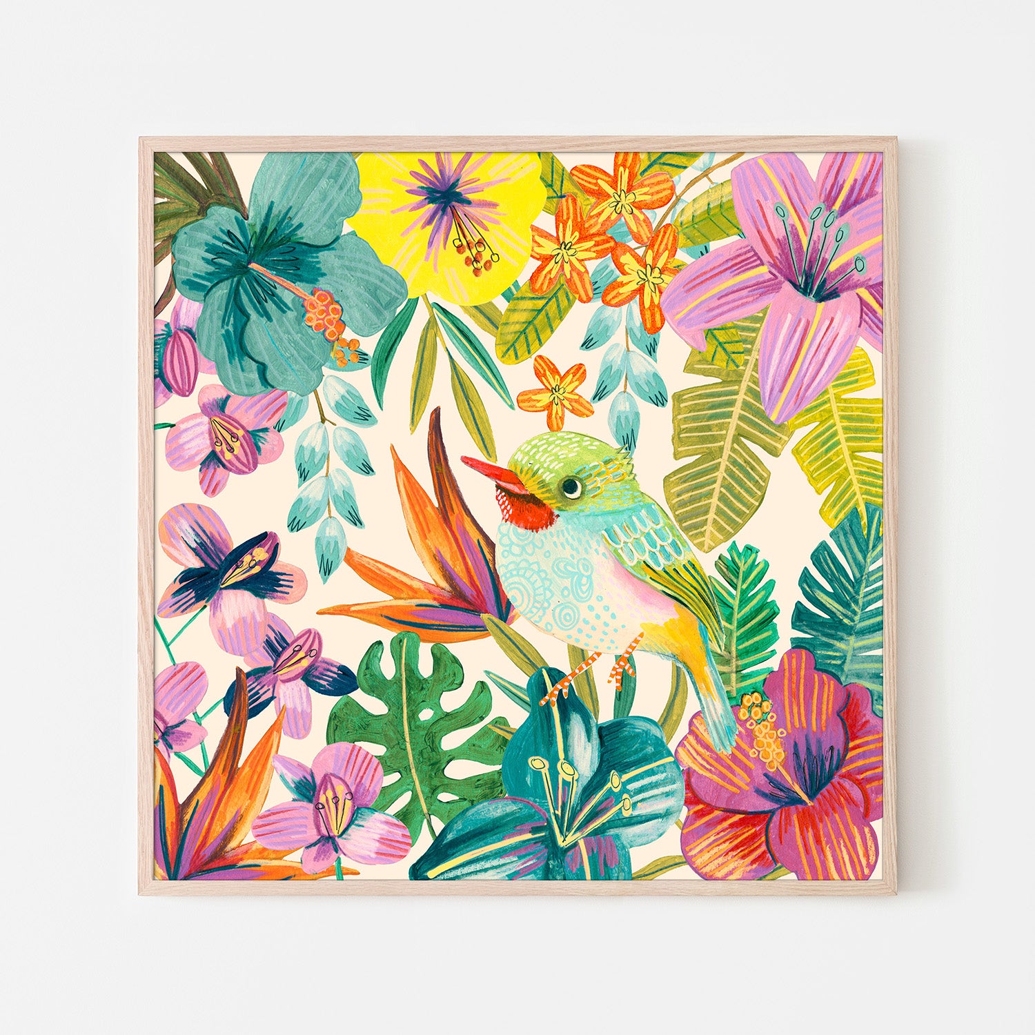 wall-art-print-canvas-poster-framed-Tropical Bird, Style B-6
