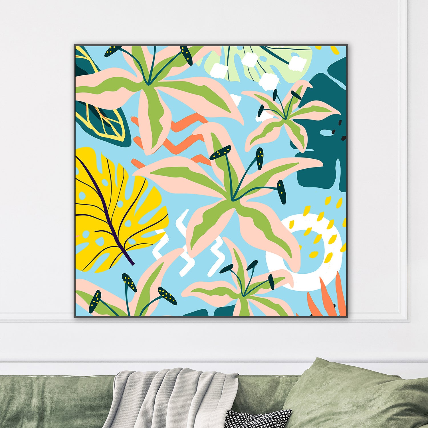 wall-art-print-canvas-poster-framed-Tropical Floral Arrangement-7