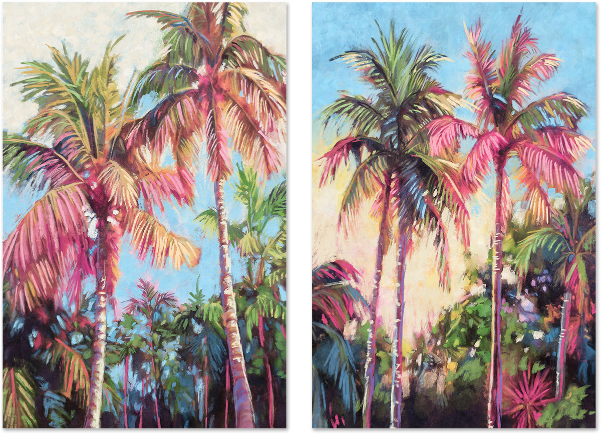 Tropical Palm Trees, Style A & B, Set Of 2 , By Nina Blue,Wall Art