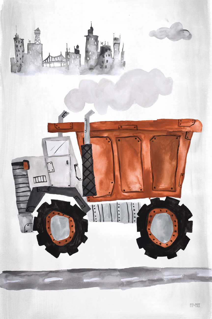 wall-art-print-canvas-poster-framed-Truck Red , By Pip and Phee-1