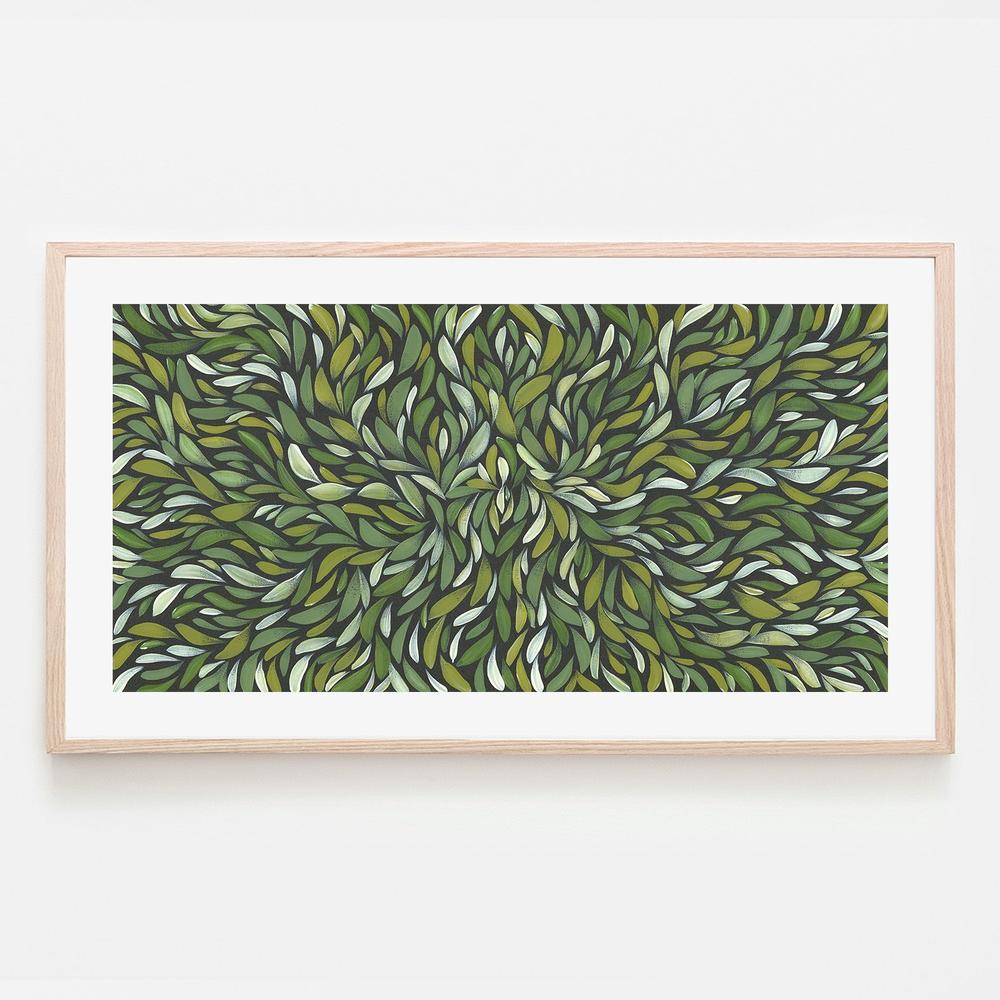wall-art-print-canvas-poster-framed-Tumbe Tumbetin Baibaiye, Green healing leaves-6