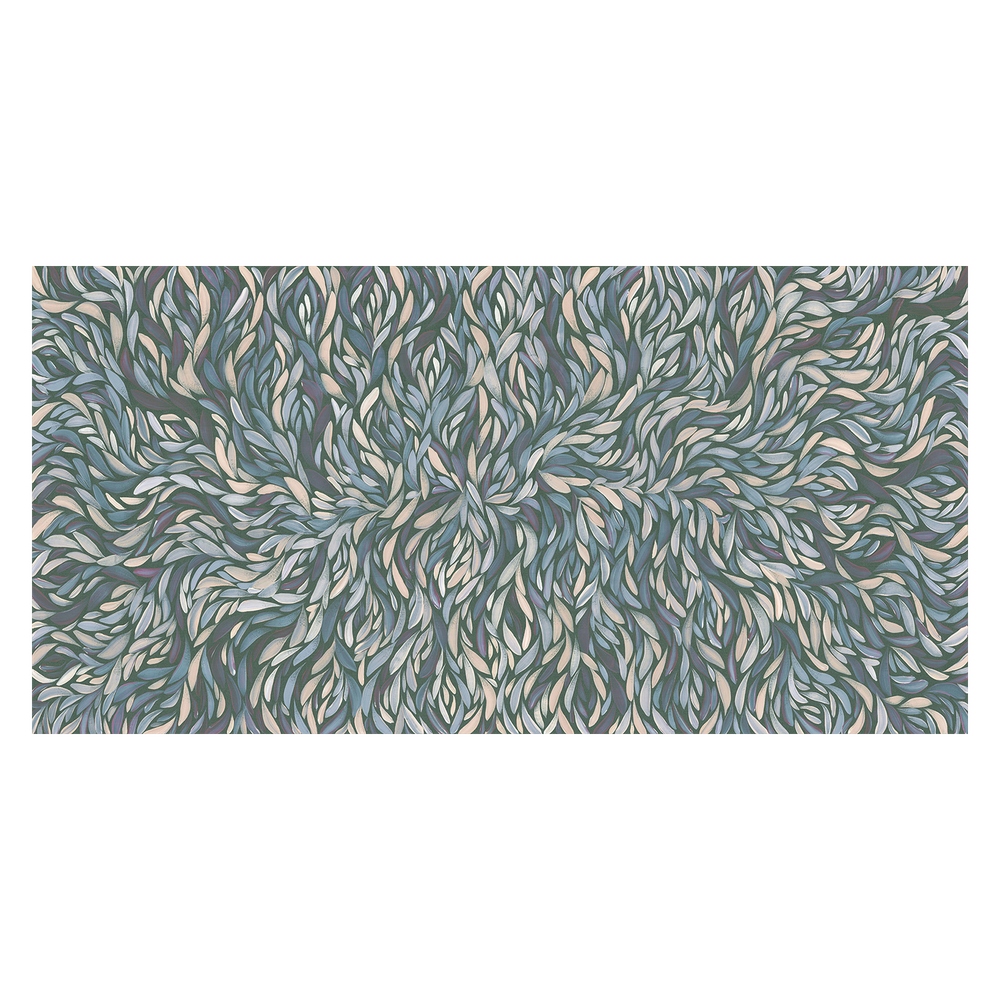 wall-art-print-canvas-poster-framed-Tumbetin Baibaiye, Healing Leaves, Purple Beige and Cream, Blue Tone , By Emma Rigney-1